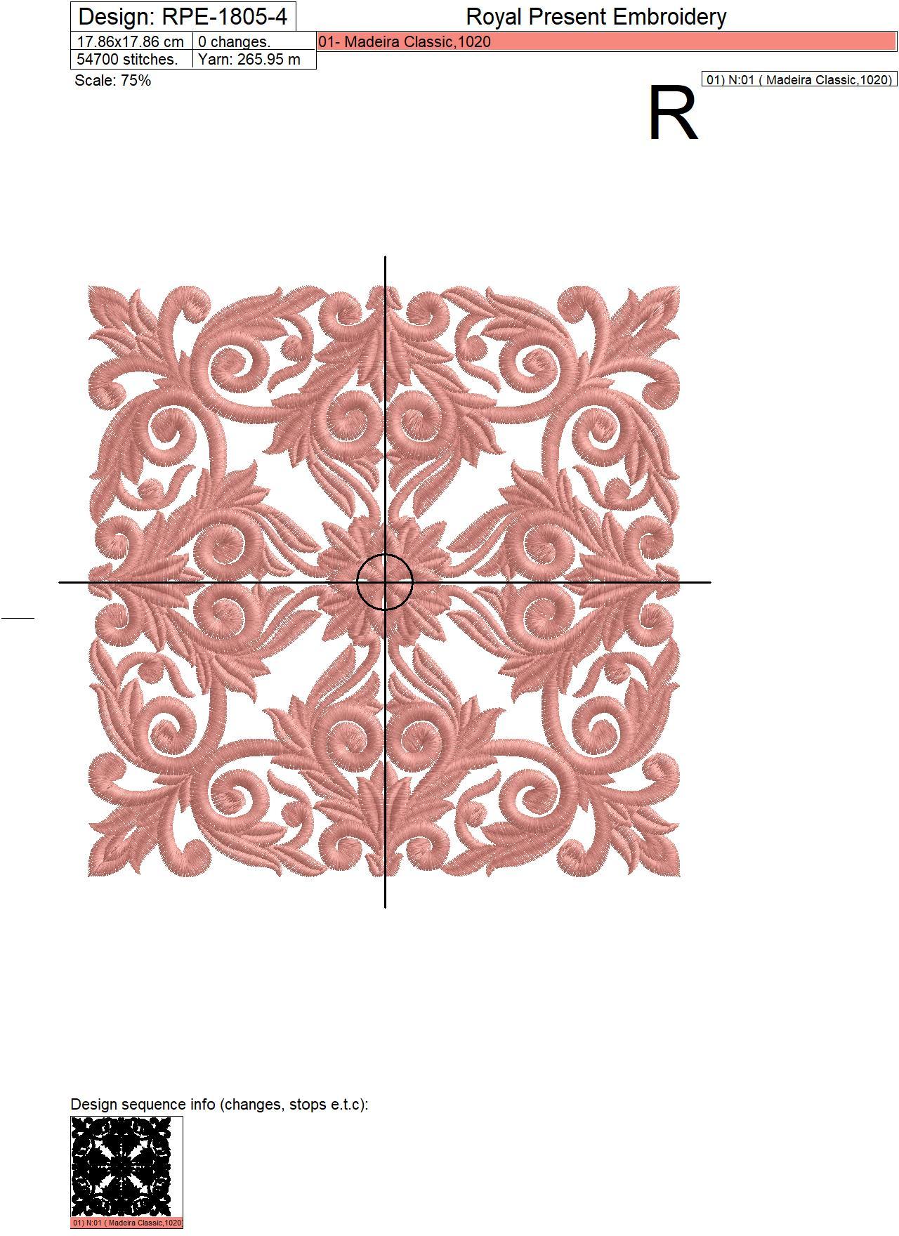 Retro style Machine embroidery design - 3 sizes