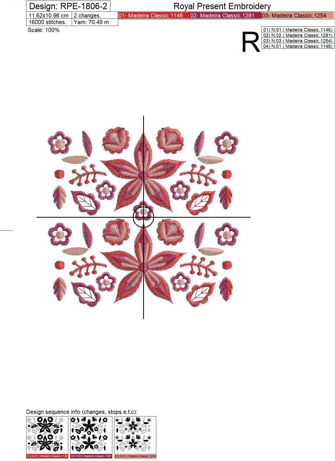Polish Folk Quilt Machine Embroidery Designs - 3 sizes