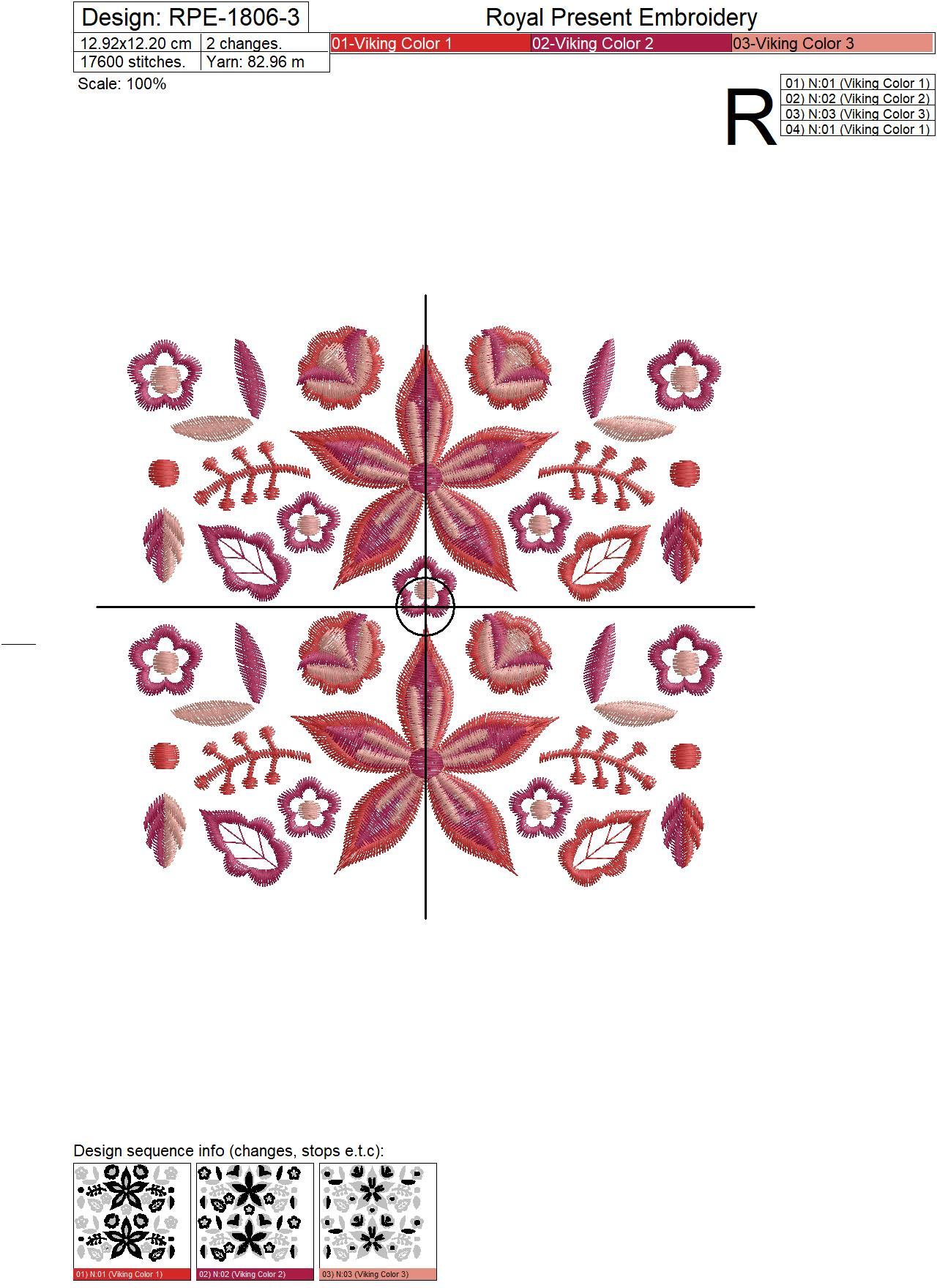 Polish Folk Quilt Machine Embroidery Designs - 3 sizes