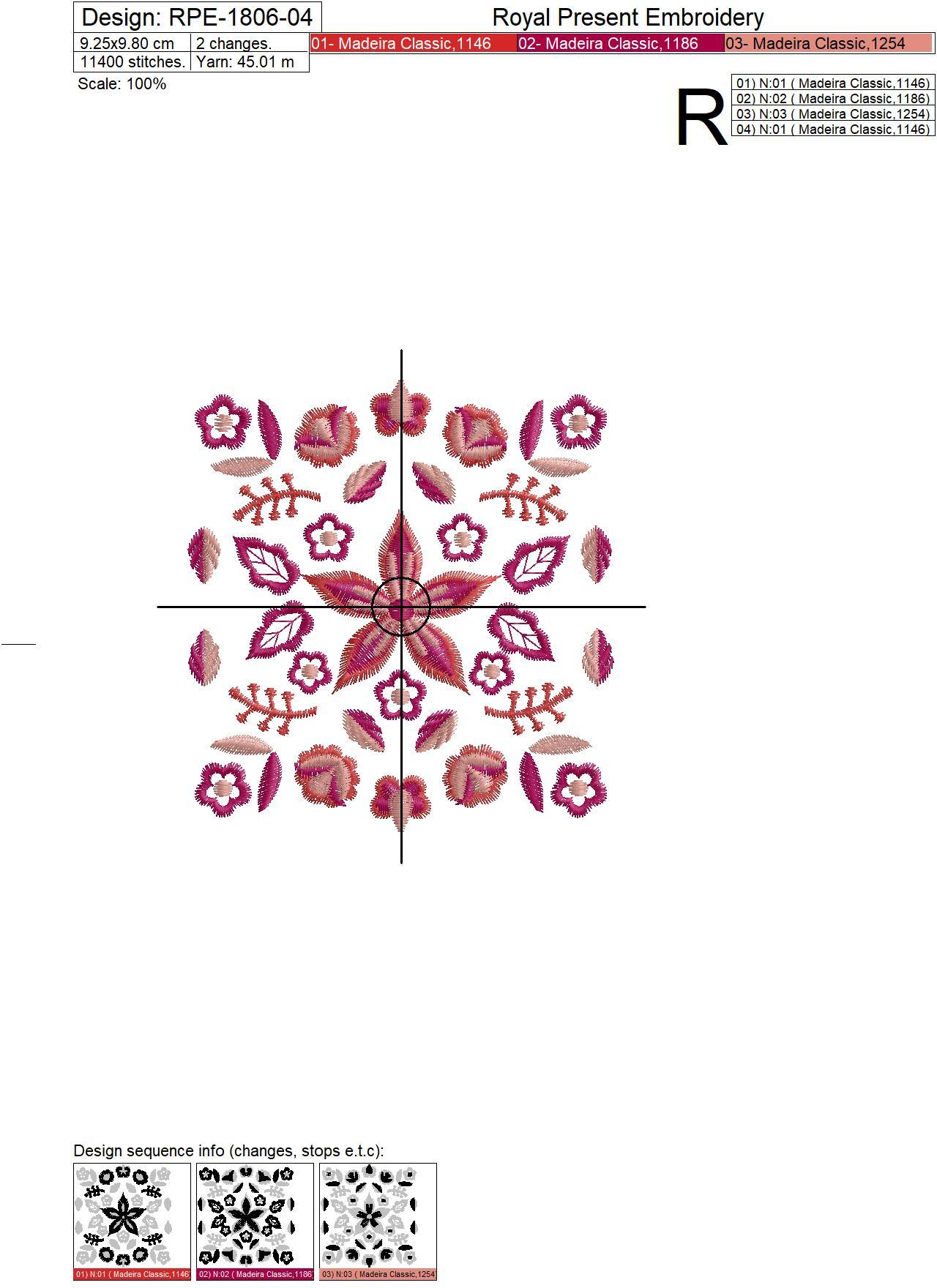 Polish Folk Quilt Machine Embroidery Designs - 3 sizes