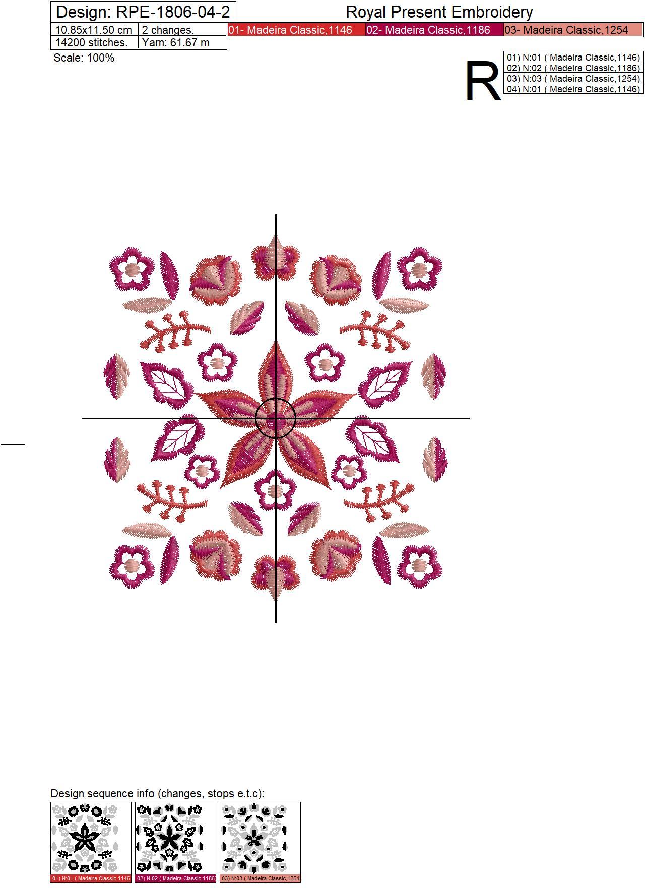 Polish Folk Quilt Machine Embroidery Designs - 3 sizes