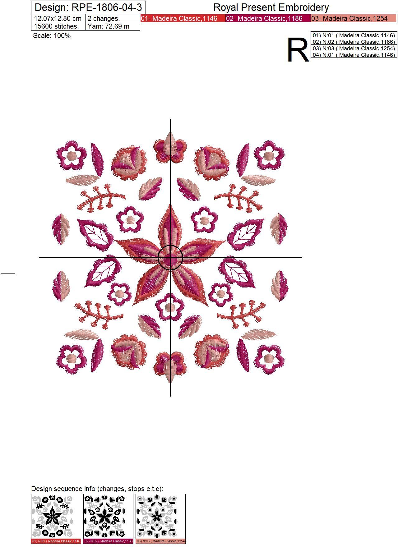 Polish Folk Quilt Machine Embroidery Designs - 3 sizes