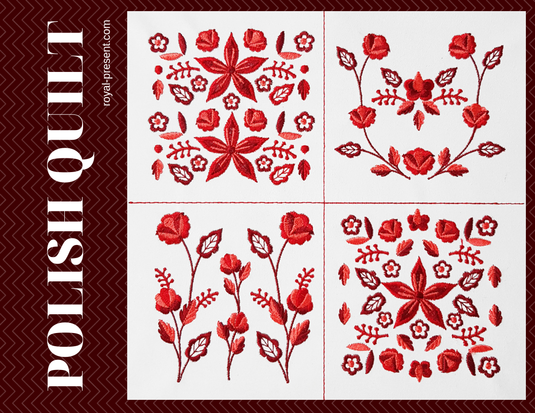 Polish Folk Quilt Machine Embroidery Designs - 3 sizes