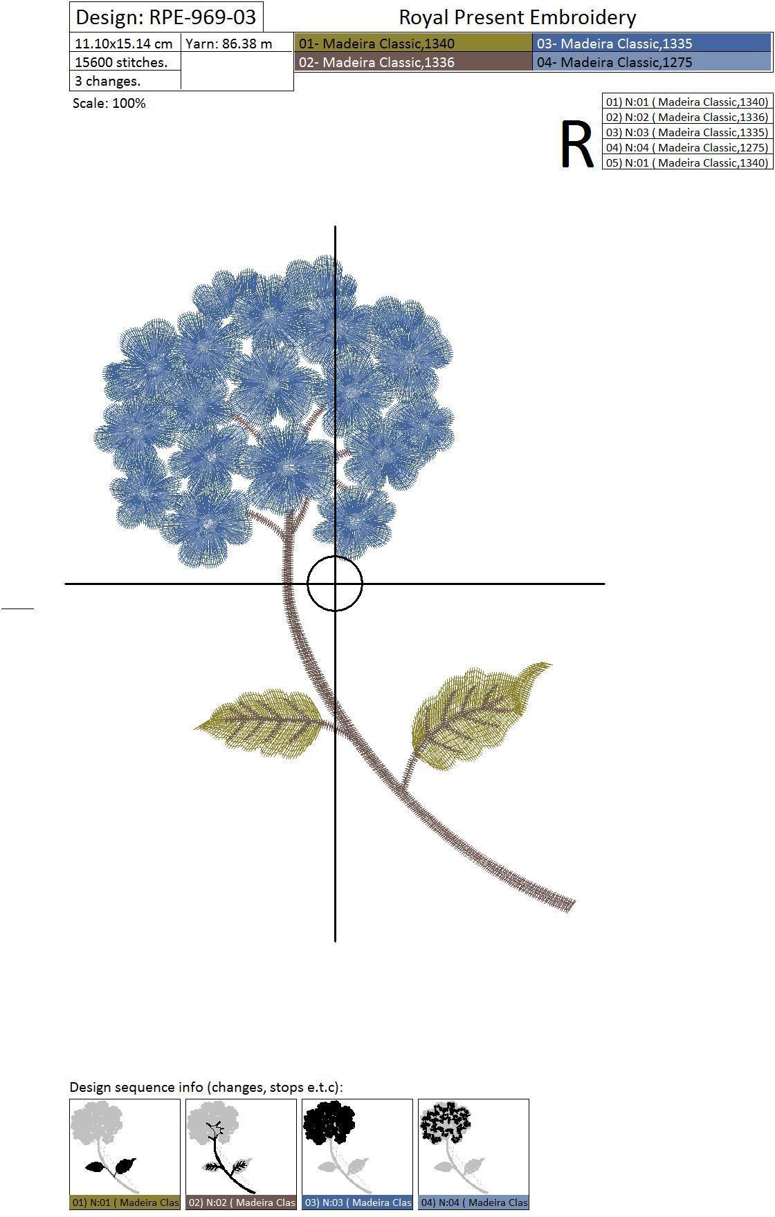 Set of Machine Embroidery Designs Hydrangea (7 in 1)