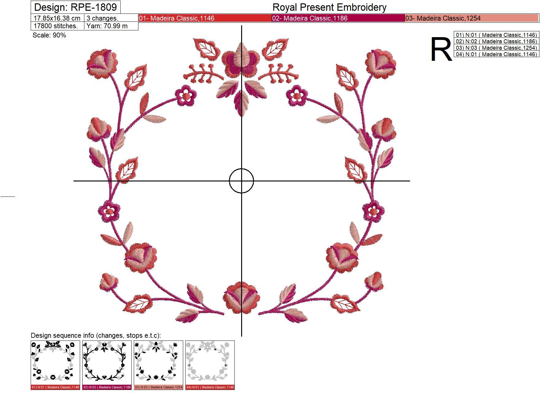 Polish Folk Frame Machine Embroidery Design - 2 sizes