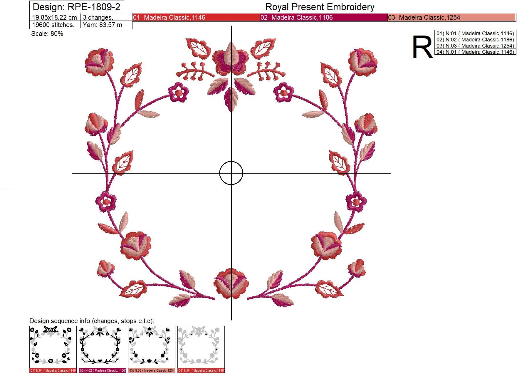 Polish Folk Frame Machine Embroidery Design - 2 sizes