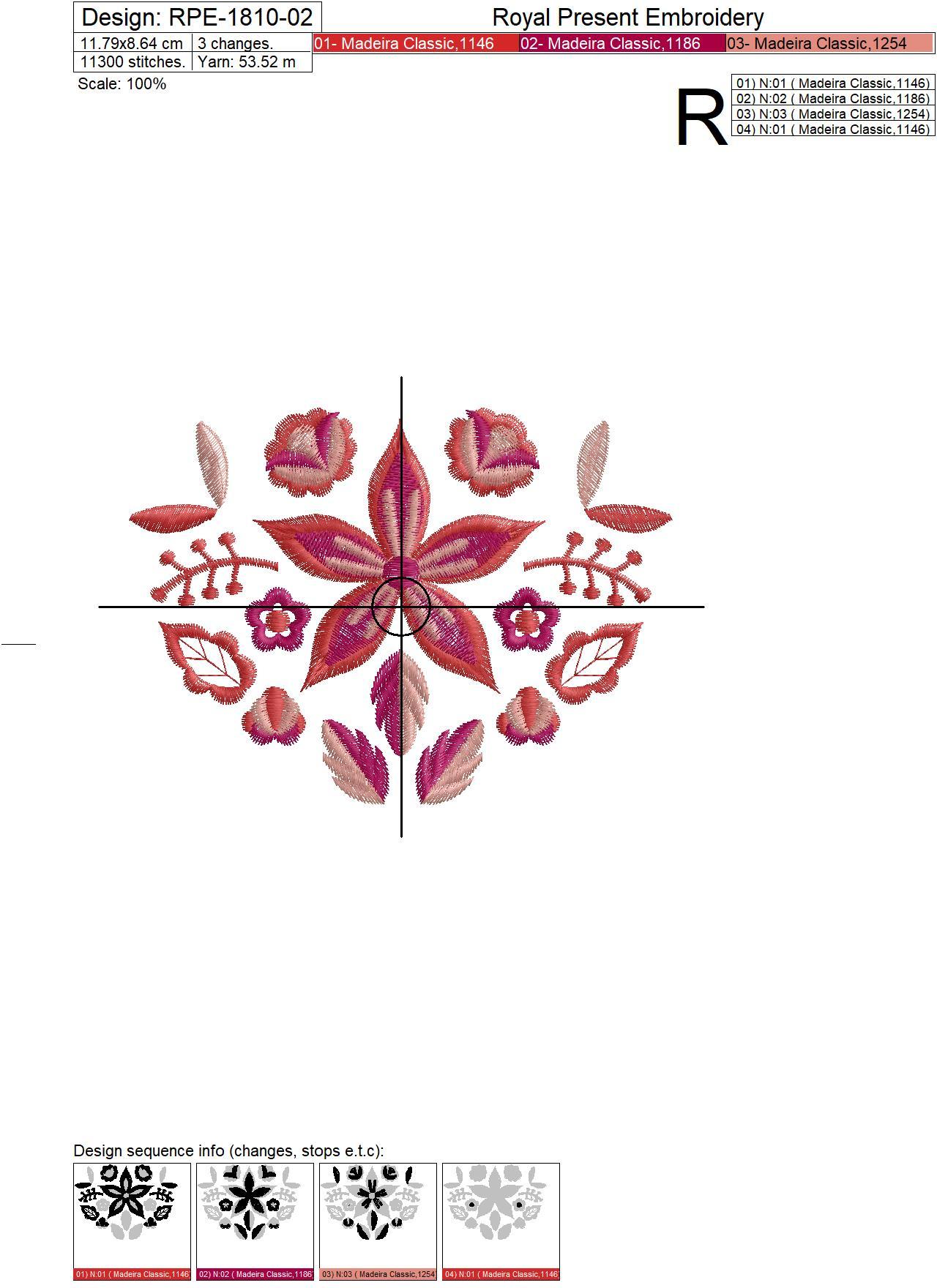 Polish Folk Flowers Machine Embroidery Designs - 2 sizes