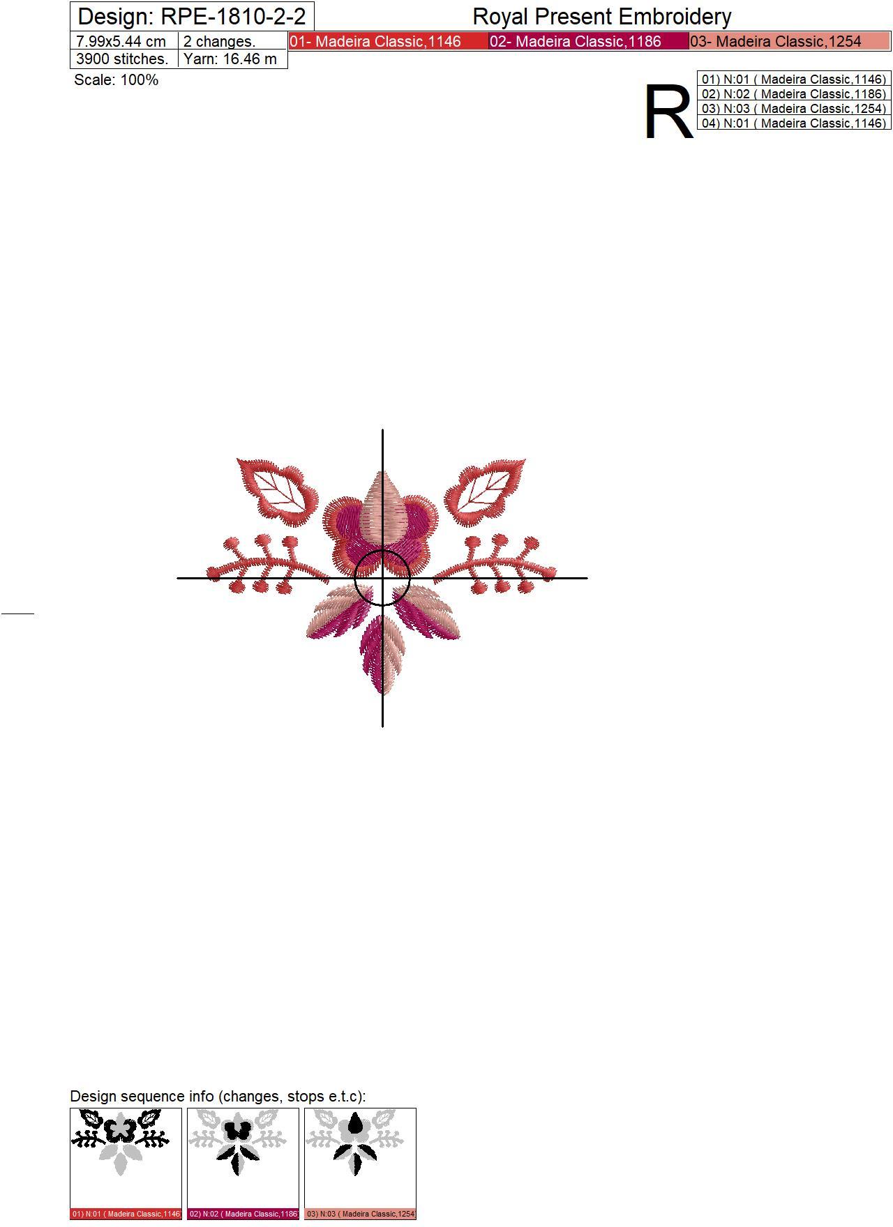 Polish Folk Flowers Machine Embroidery Designs - 2 sizes