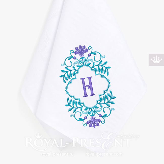 Oriental frame Machine Embroidery Design - 3 sizes RPE-1813