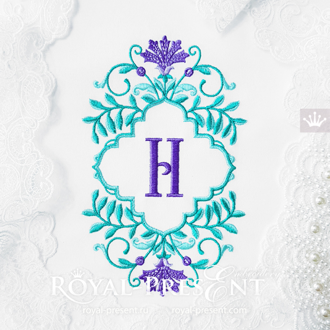 Oriental frame Machine Embroidery Design - 3 sizes