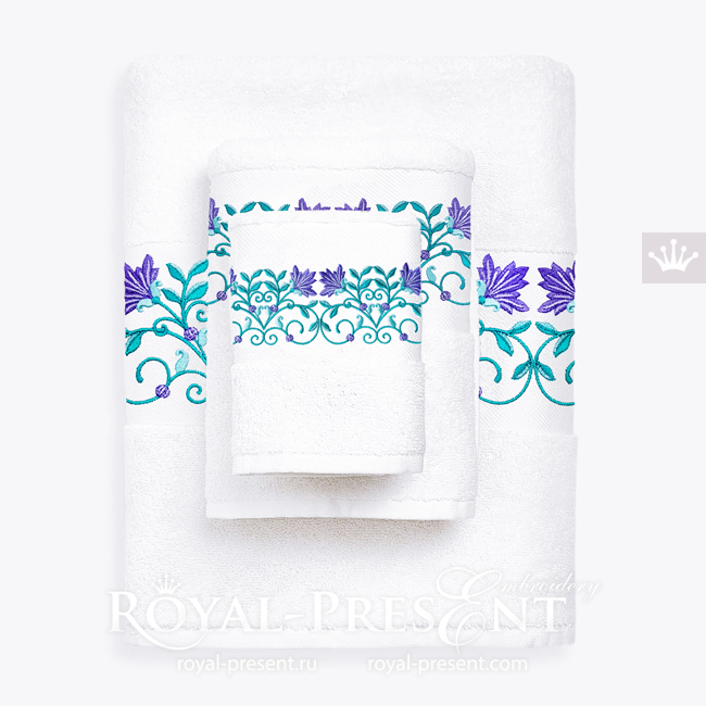 Oriental border Machine Embroidery Design - 3 sizes RPE-1814