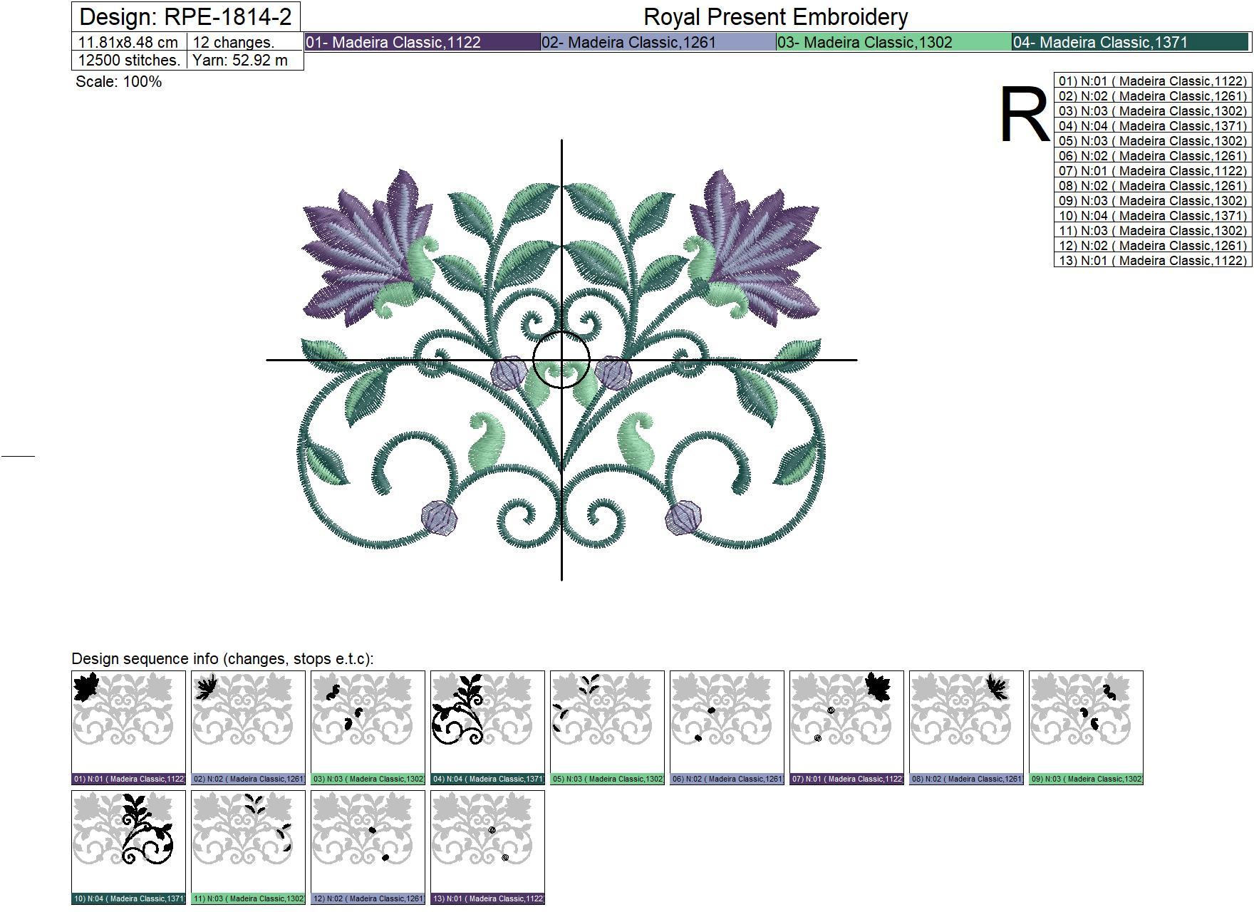 Oriental border Machine Embroidery Design - 3 sizes