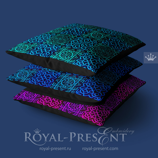 Square patterns Celtic knot style machine embroidery designs - 3 sizes RPE-1816