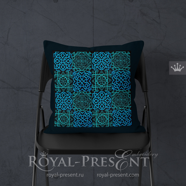 Square patterns Celtic knot style machine embroidery designs - 3 sizes