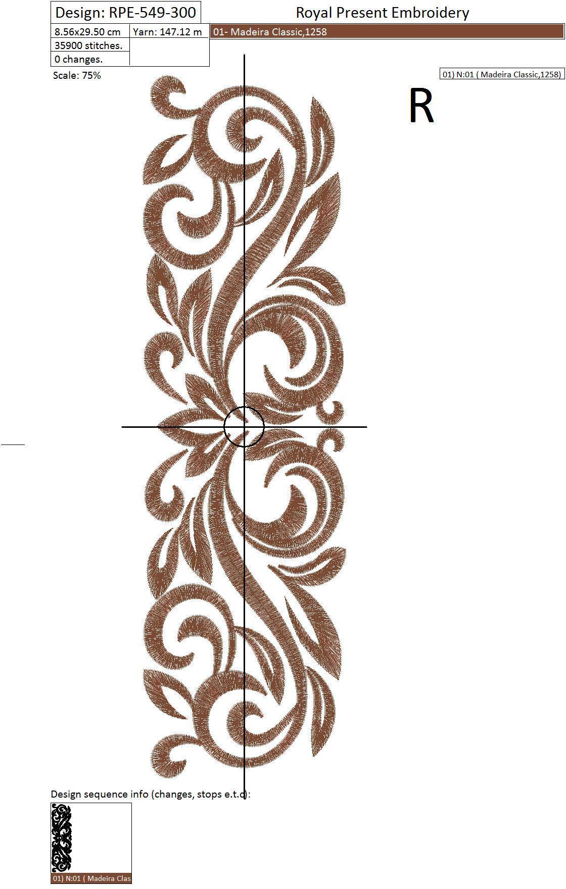 Machine Embroidery Design Classic style - 4 sizes