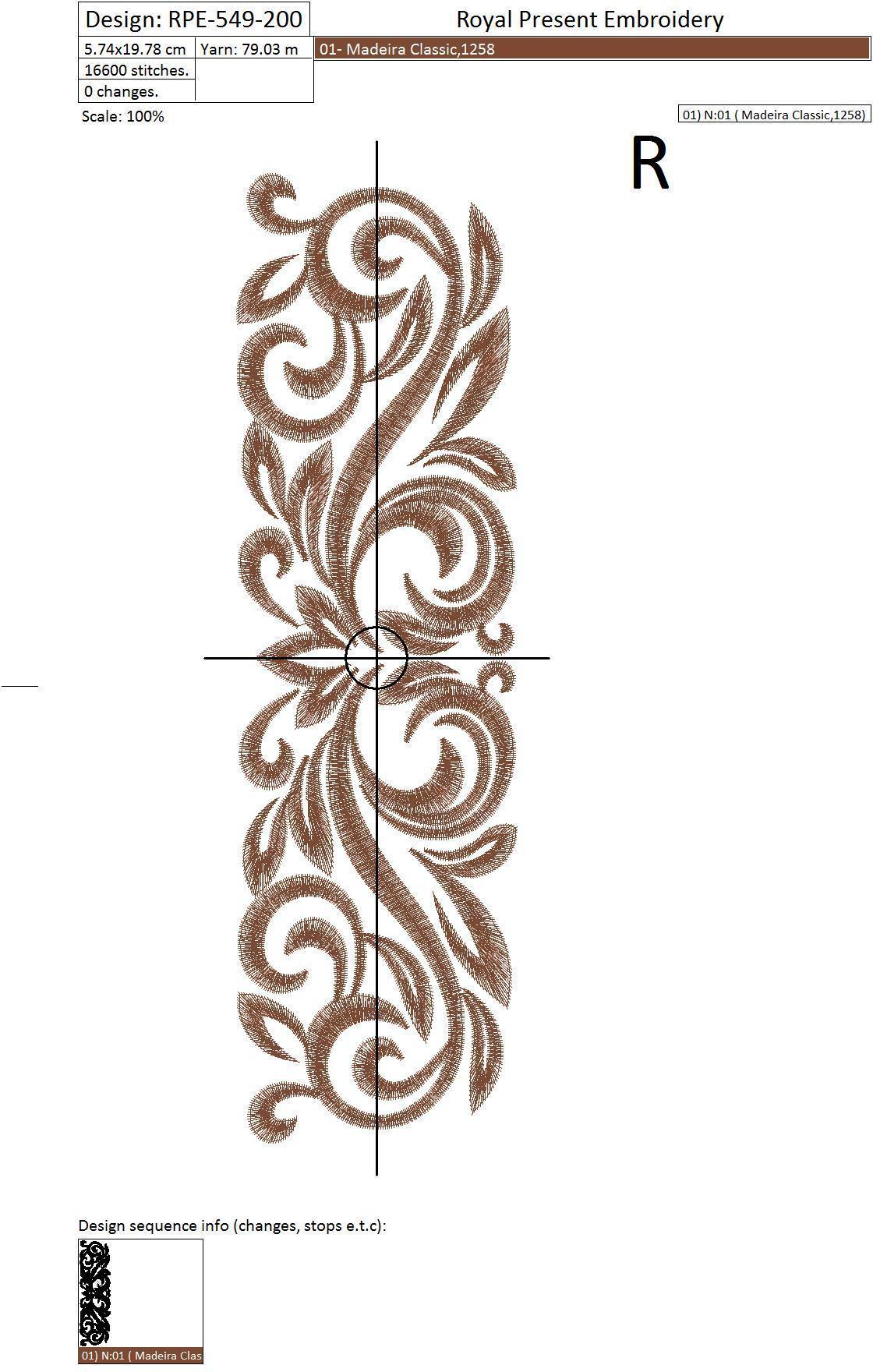 Machine Embroidery Design Classic style - 4 sizes