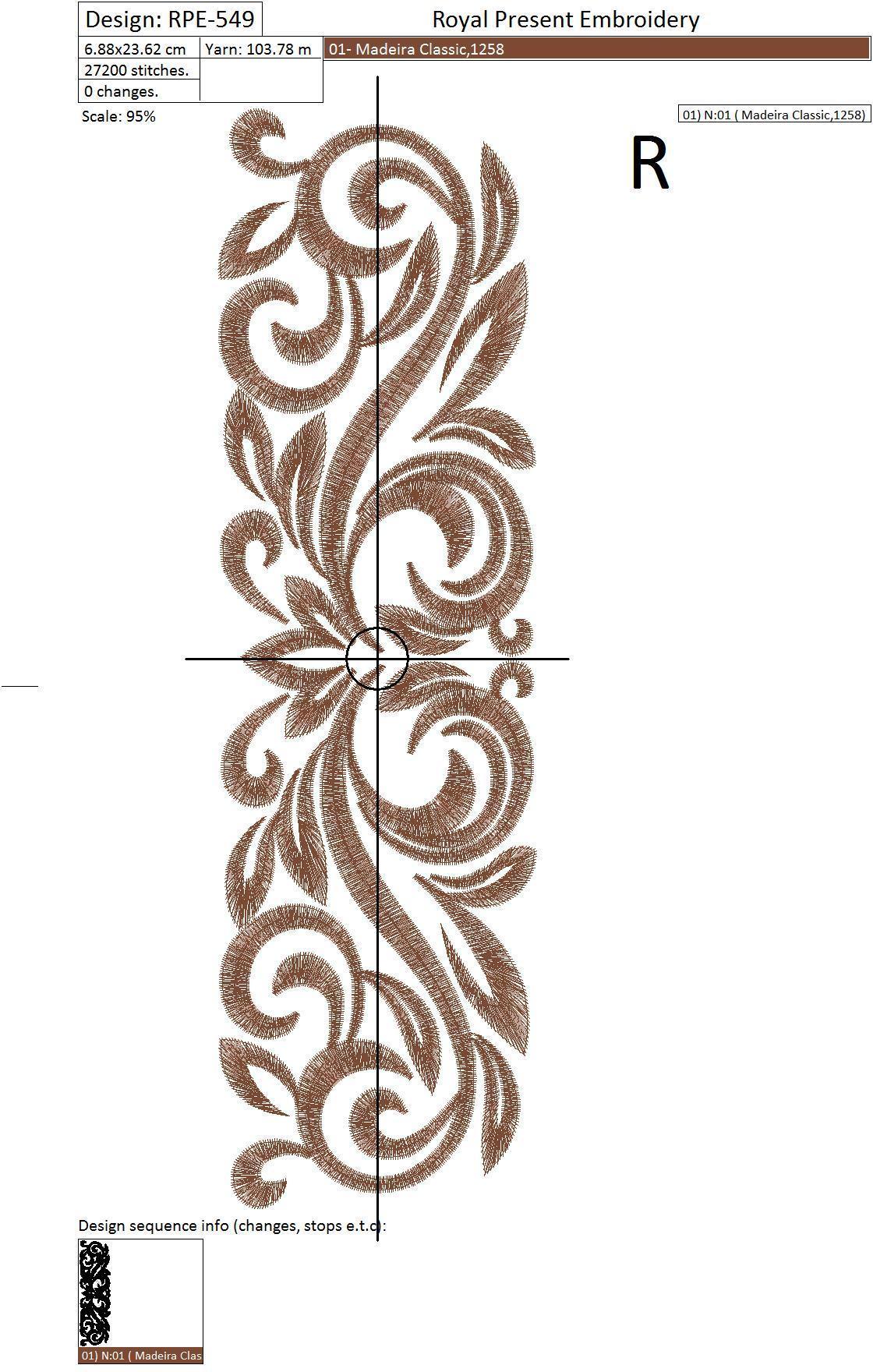 Machine Embroidery Design Classic style - 4 sizes