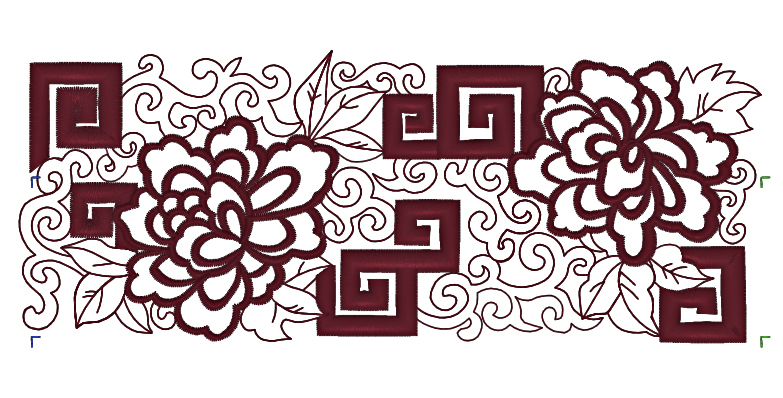 Machine Embroidery Design Chinese pattern - 2 sizes