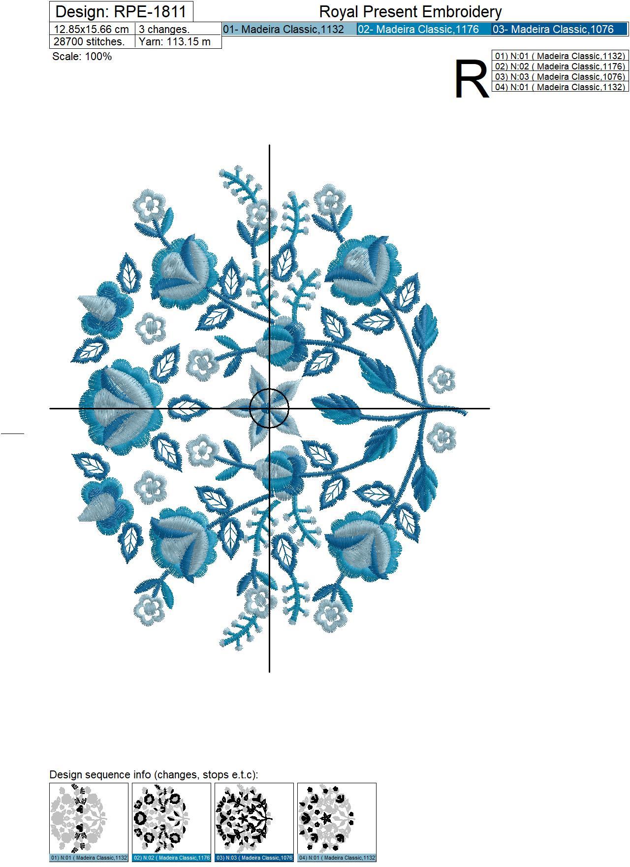 Polish Folk Bush Machine Embroidery Design - 2 sizes
