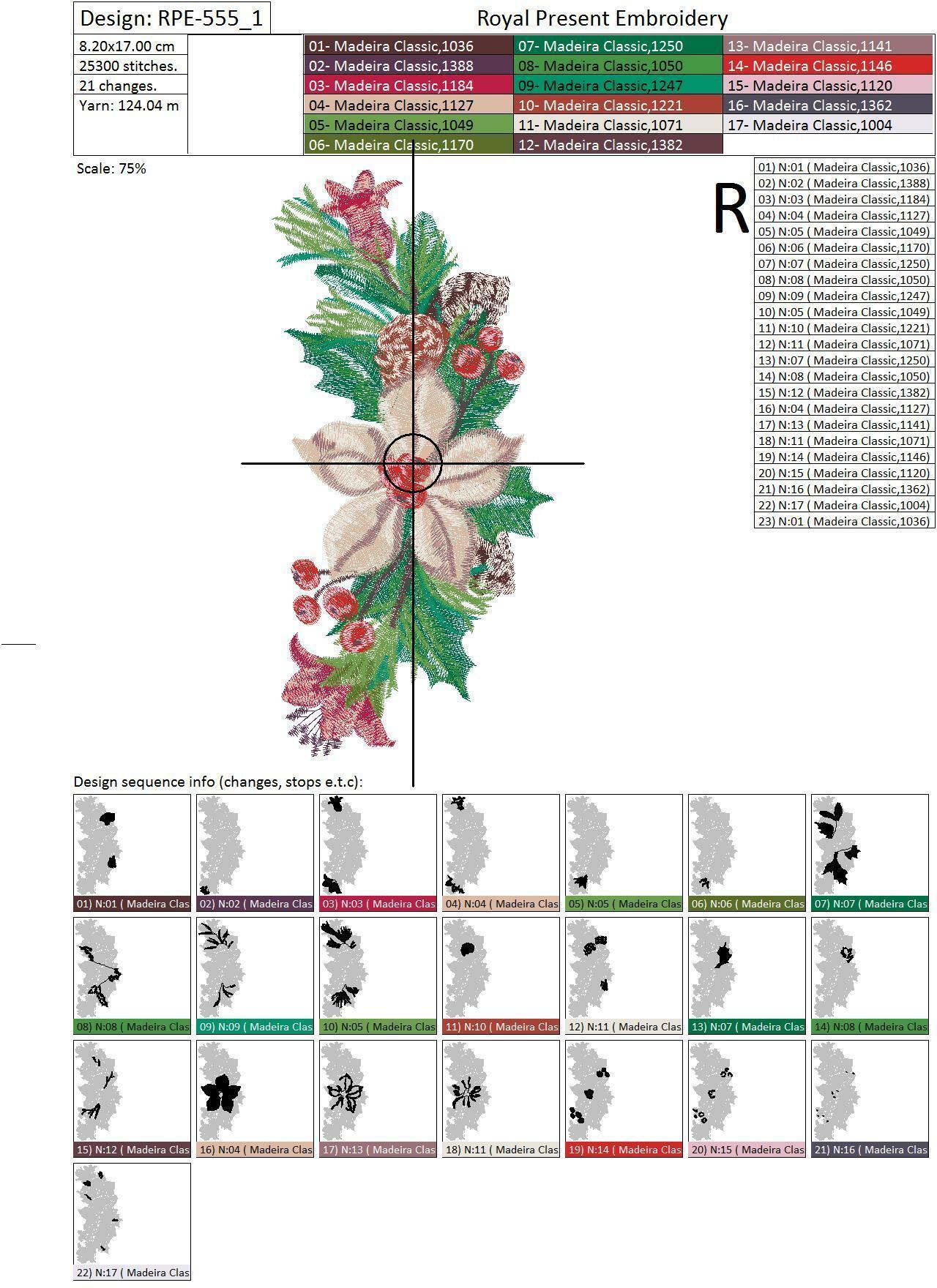 Christmas garland Machine Embroidery Design