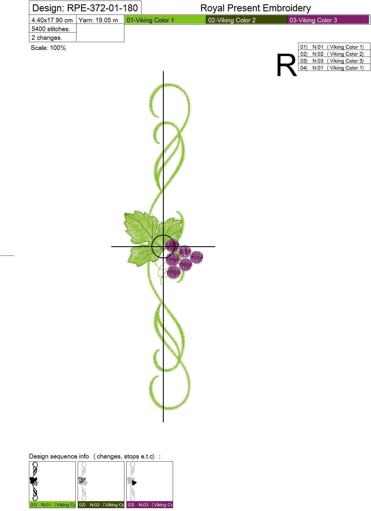 Grapes machine embroidery designs set