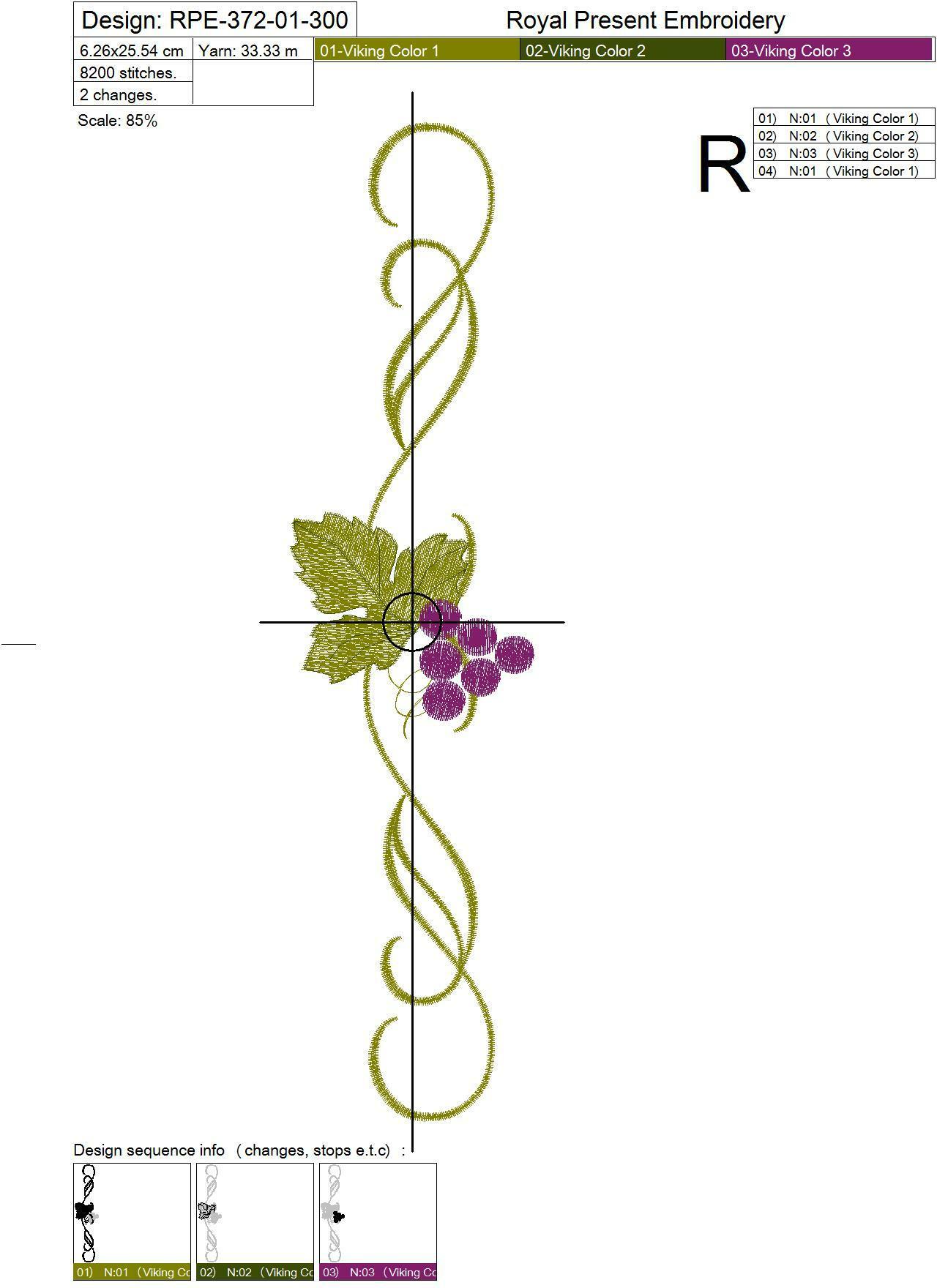 Grapes machine embroidery designs set