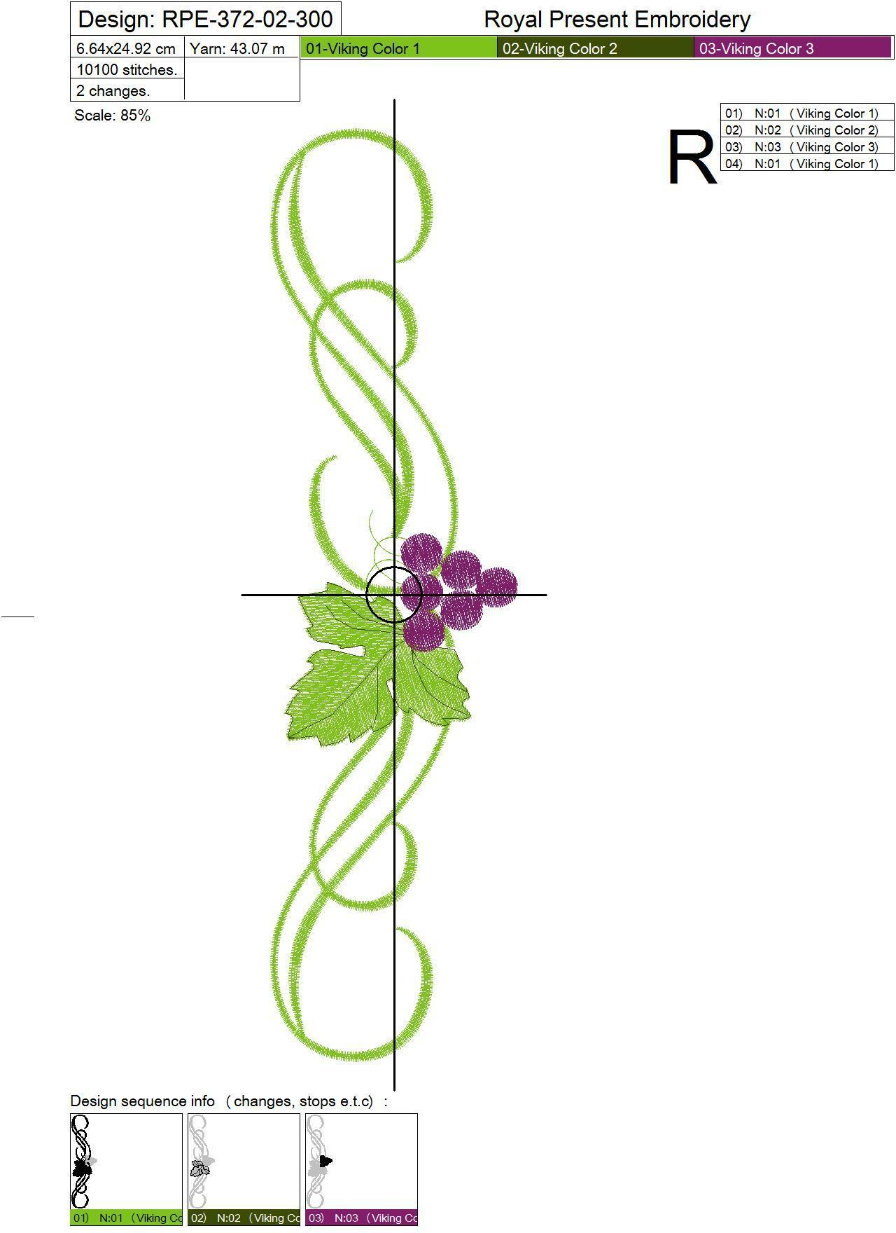 Grapes machine embroidery designs set