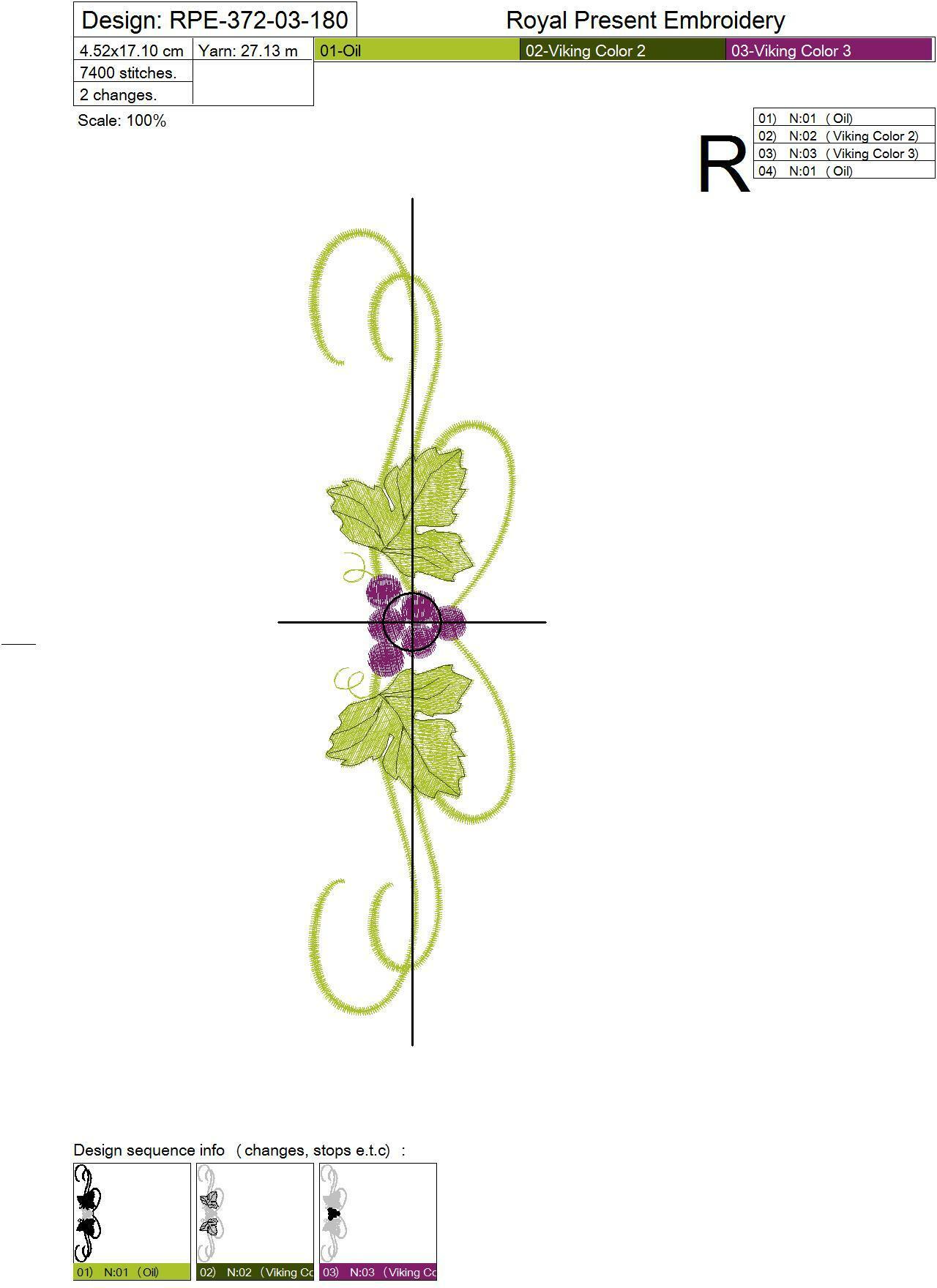 Grapes machine embroidery designs set