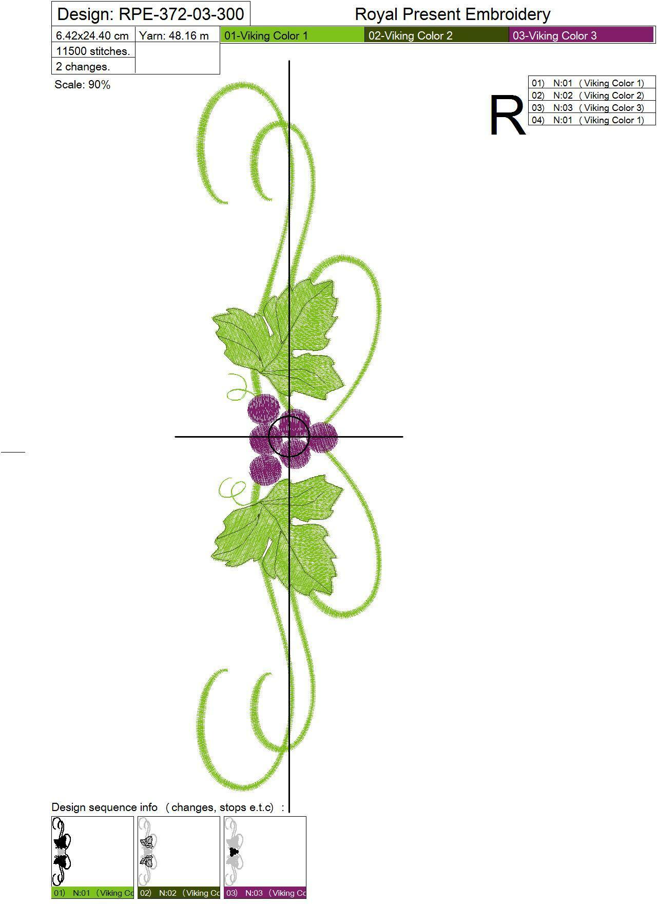 Grapes machine embroidery designs set