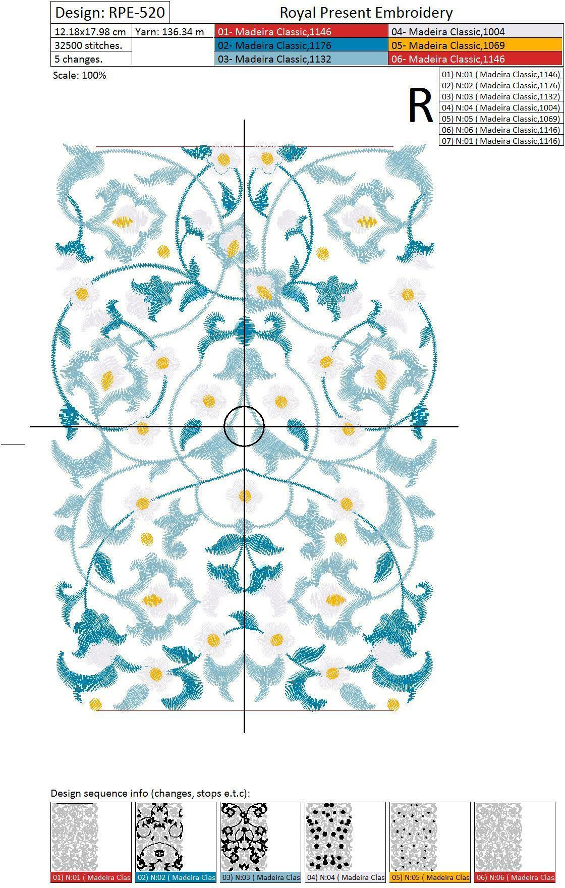 Machine Embroidery Design Eastern border