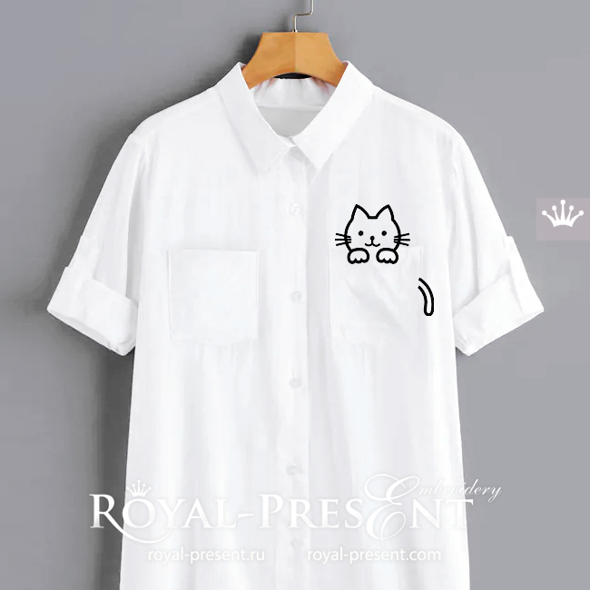 Contour Kitten Machine Embroidery Design PRE-1842