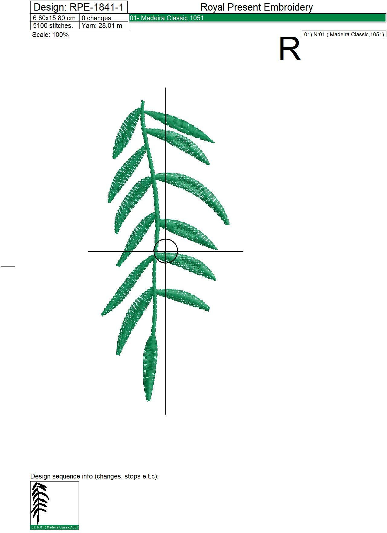 Leaves and swallow Machine Embroidery Designs - 2 sizes