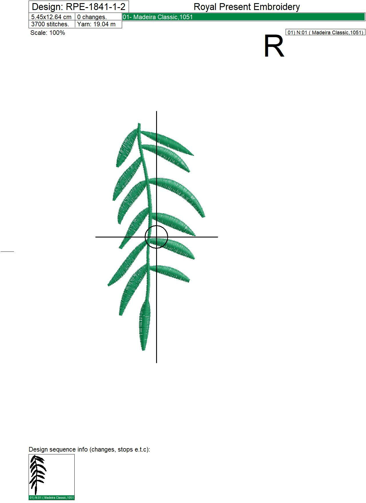 Leaves and swallow Machine Embroidery Designs - 2 sizes