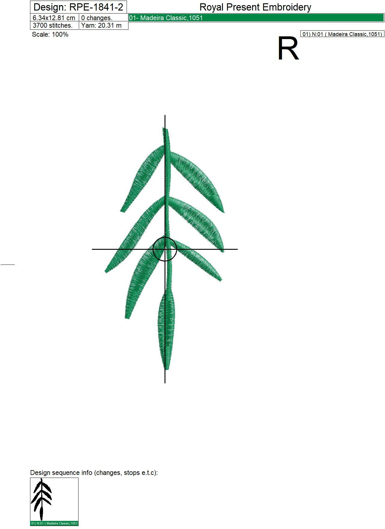 Leaves and swallow Machine Embroidery Designs - 2 sizes