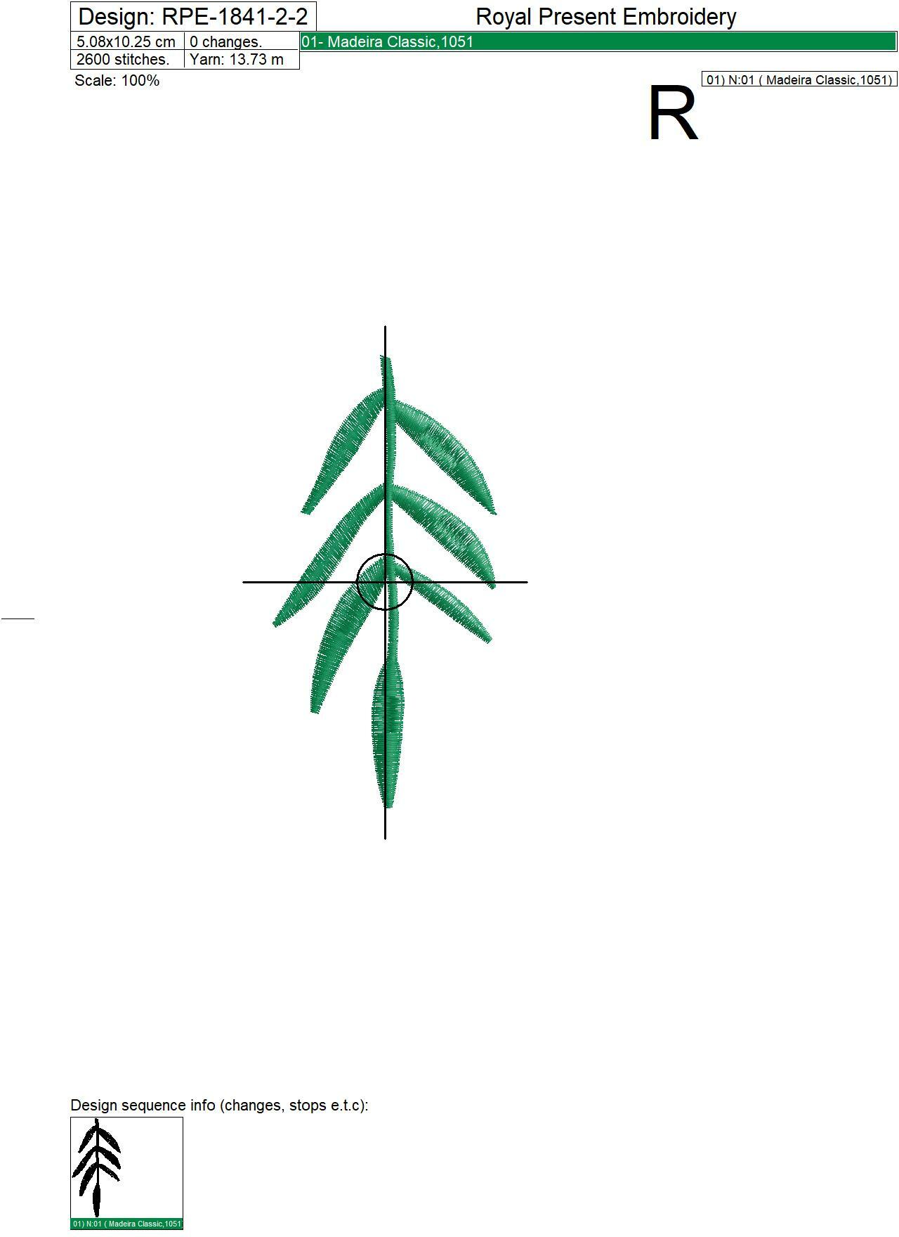 Leaves and swallow Machine Embroidery Designs - 2 sizes