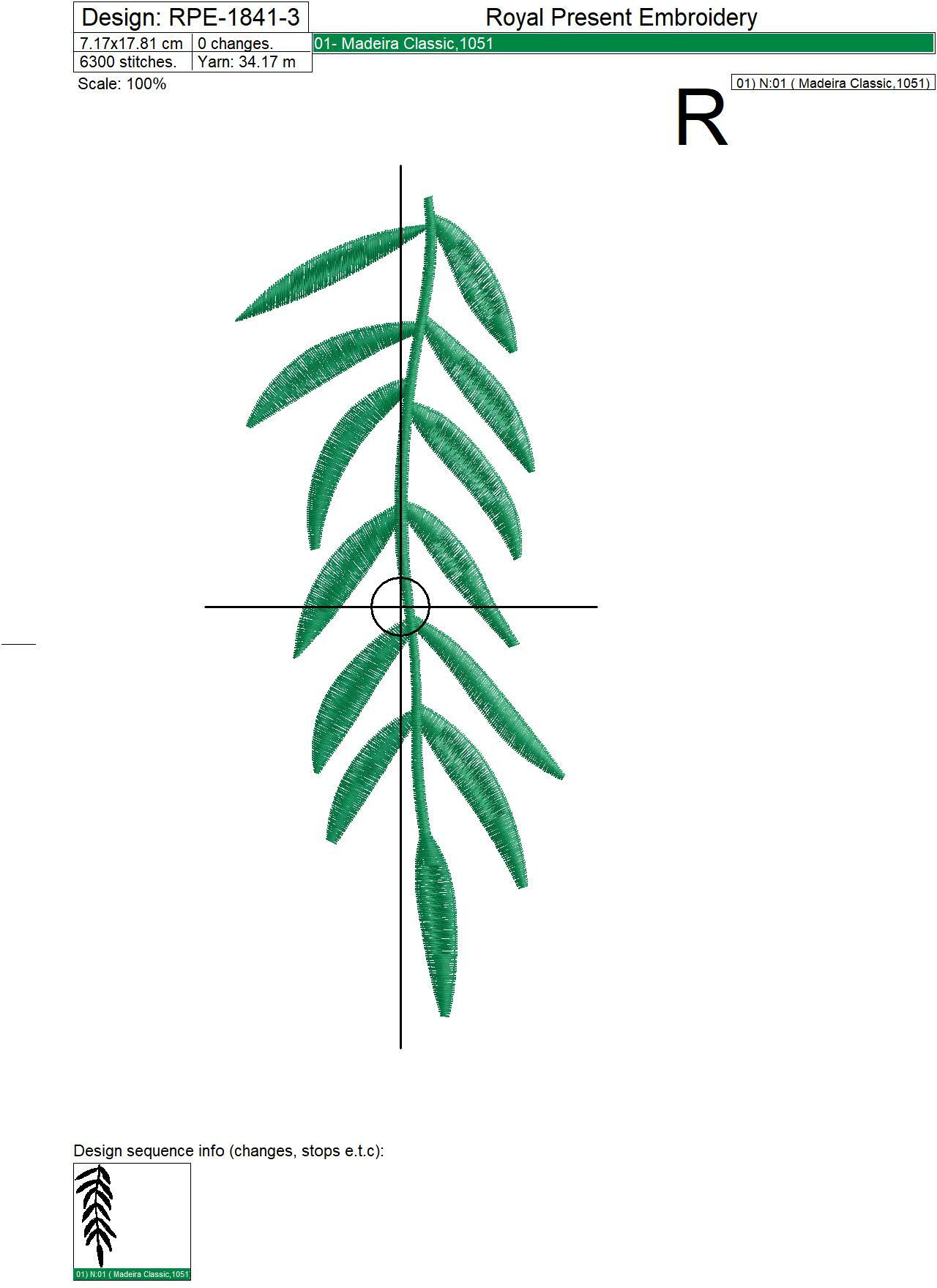 Leaves and swallow Machine Embroidery Designs - 2 sizes