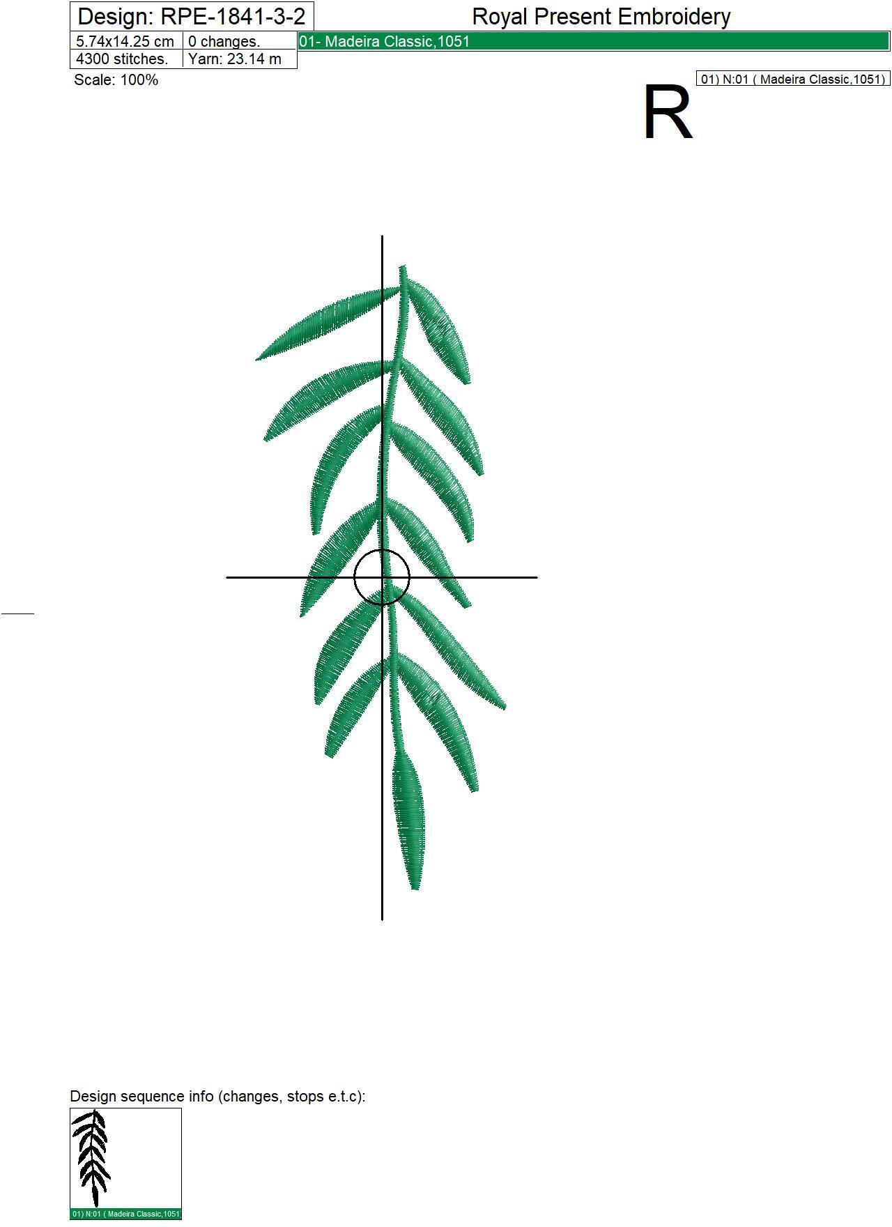 Leaves and swallow Machine Embroidery Designs - 2 sizes