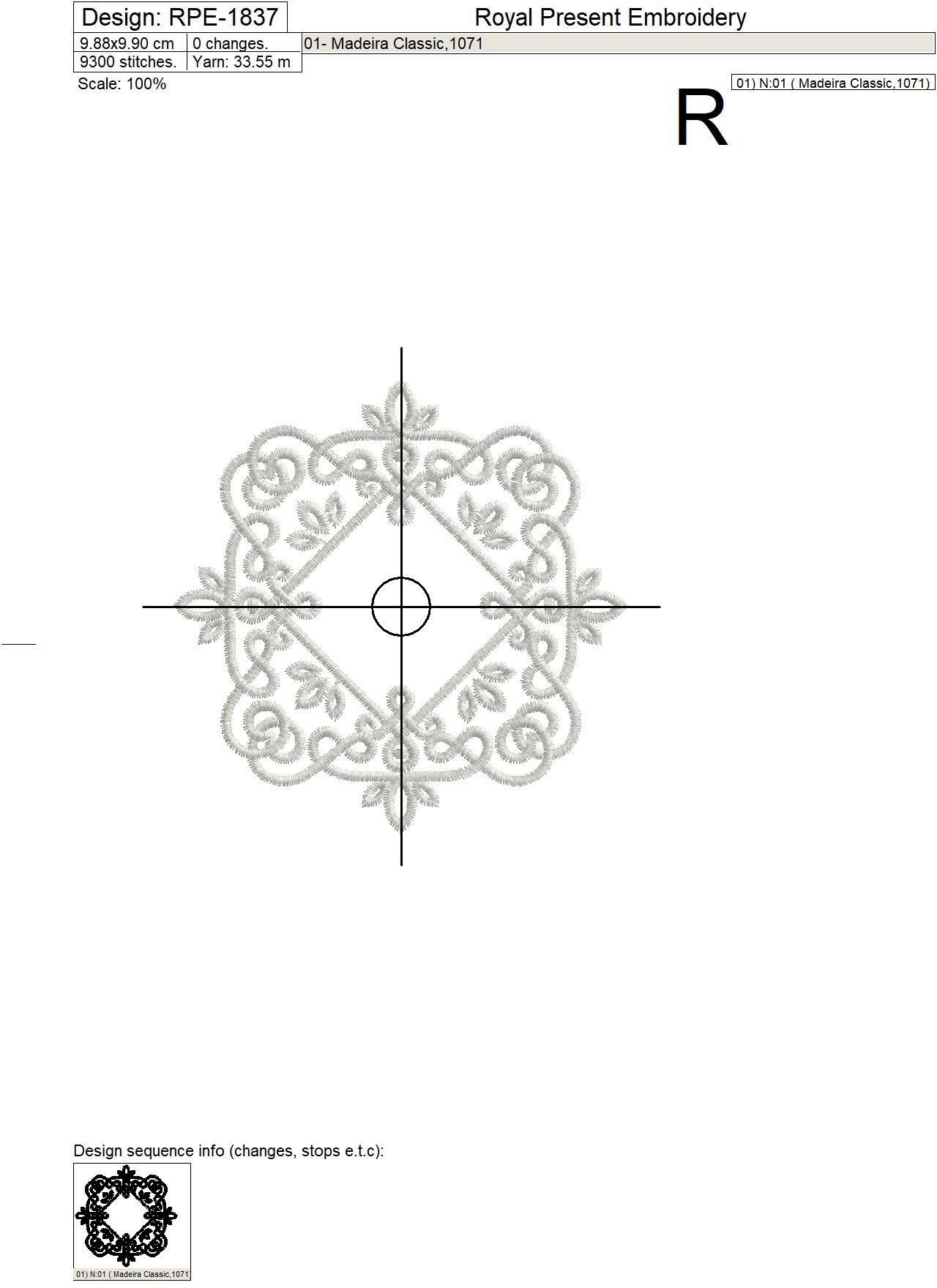 Filigree frame Machine embroidery design - 3 sizes