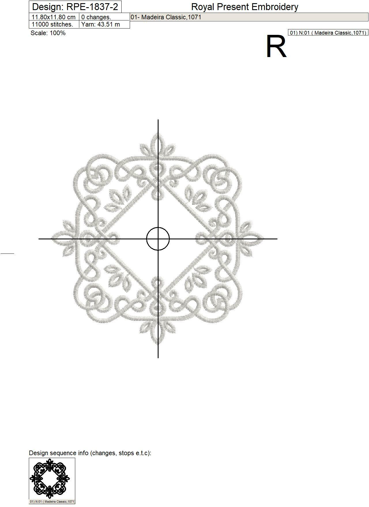 Filigree frame Machine embroidery design - 3 sizes