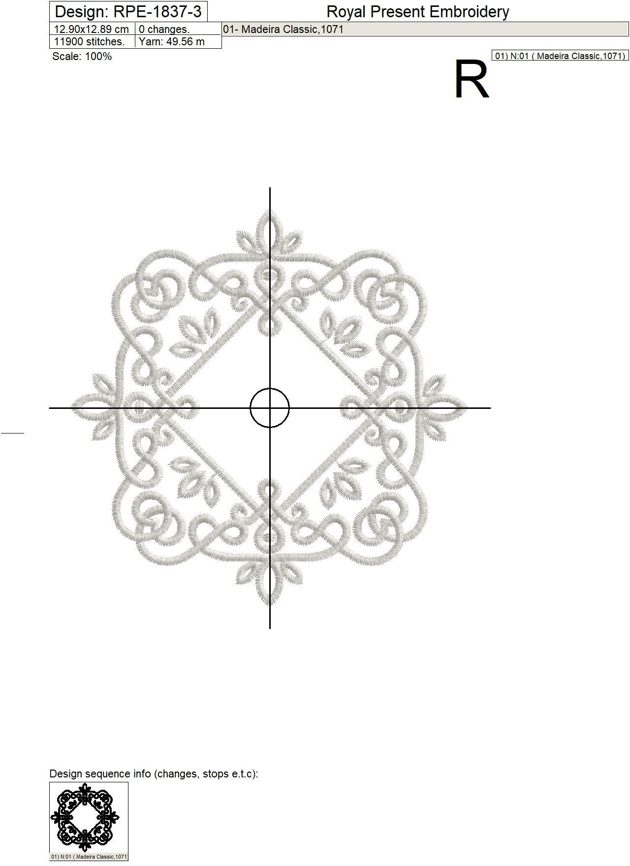 Filigree frame Machine embroidery design - 3 sizes