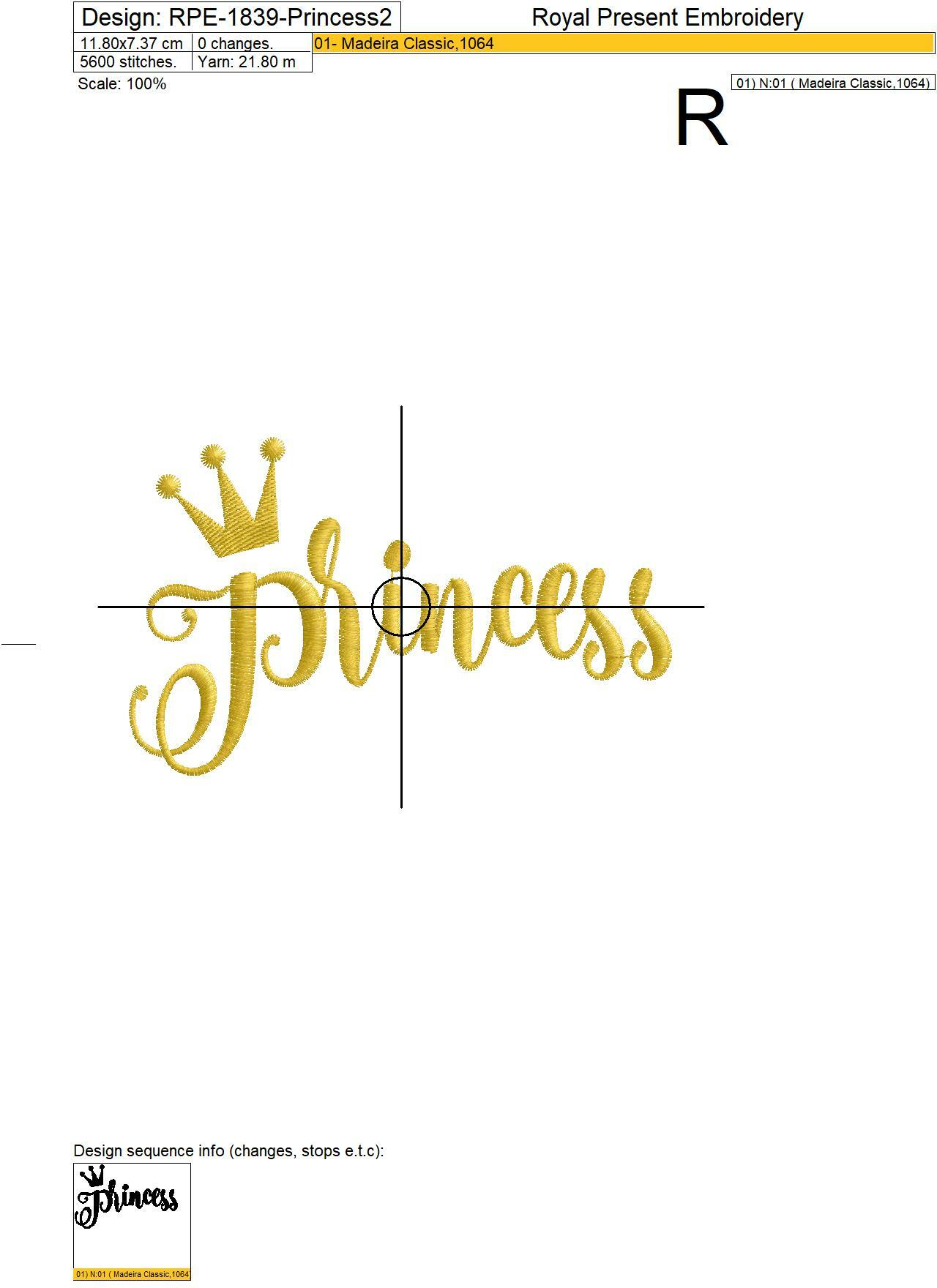 Inscriptions Prince And Princess Machine embroidery designs - 2 sizes