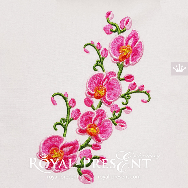 Orchids Machine Embroidery Design - 3 sizes