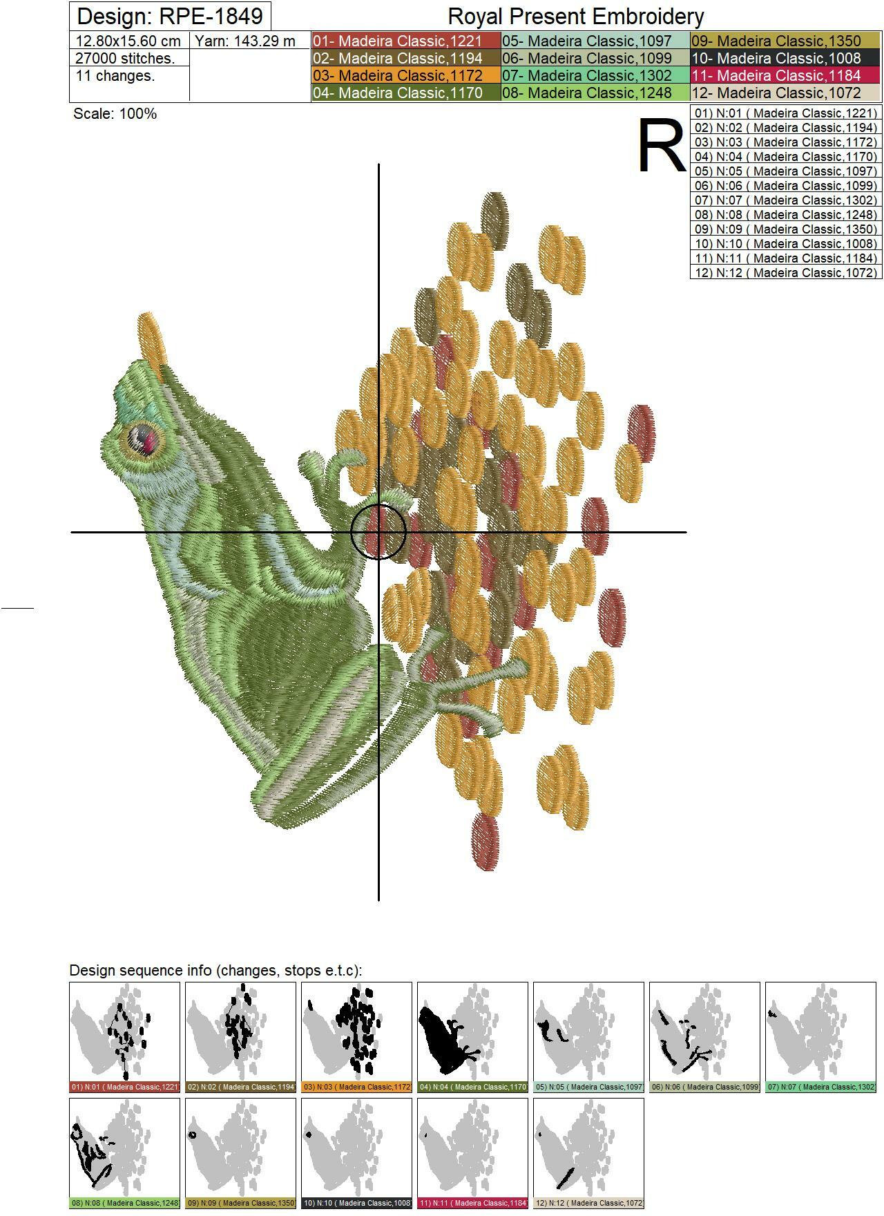 Money Frog Machine Embroidery Design - 4 sizes