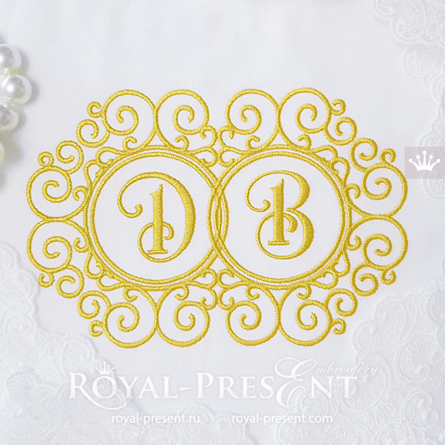 Double Wedding Frame Machine Embroidery Design - 4 sizes RPE-1845