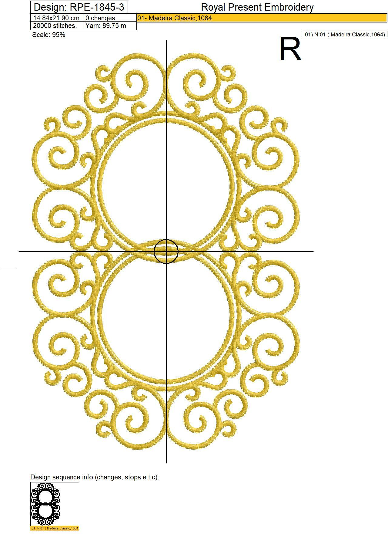 Double Wedding Frame Machine Embroidery Design - 4 sizes