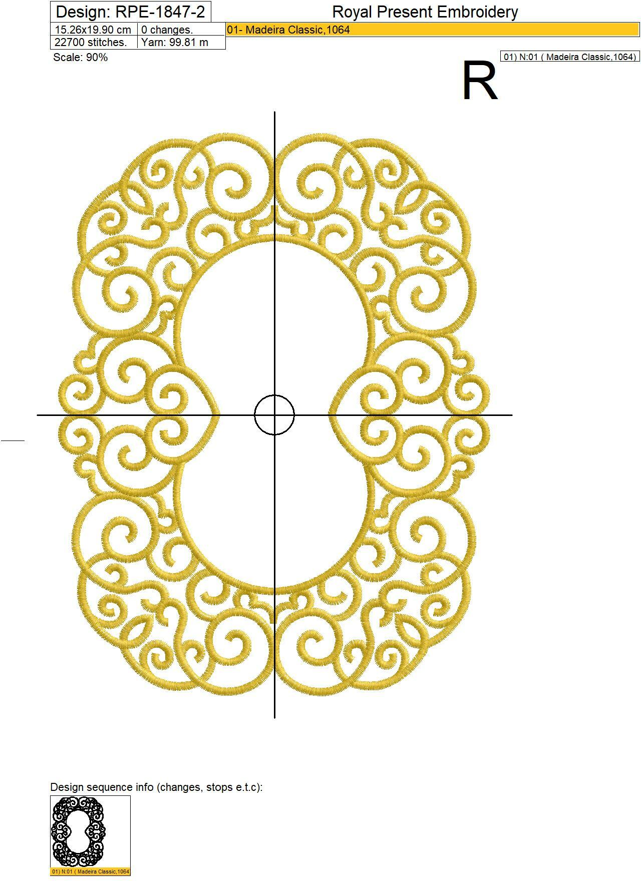 Double Wedding Monogram Blank Embroidery Design - 3 sizes