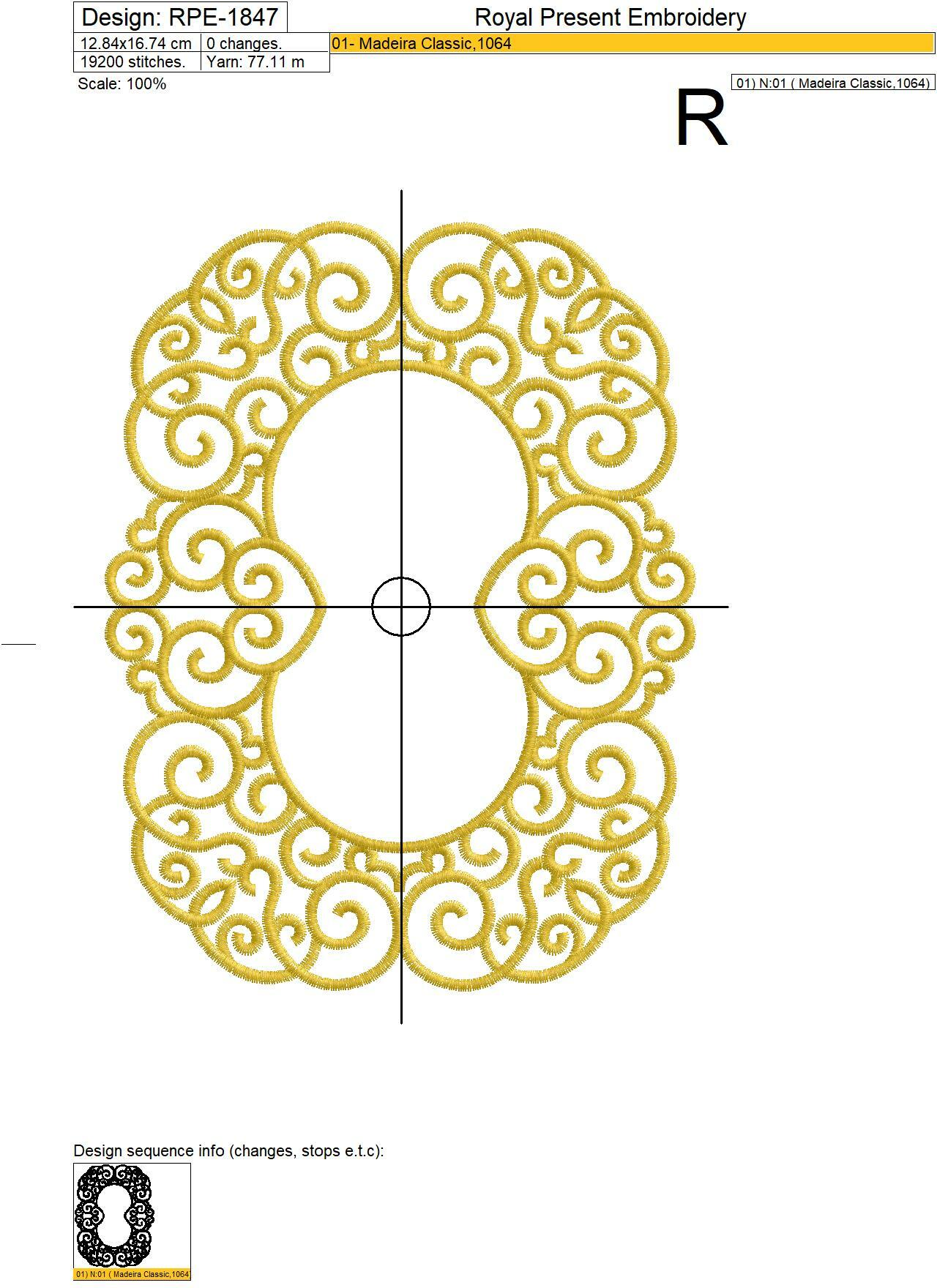 Double Wedding Monogram Blank Embroidery Design - 3 sizes