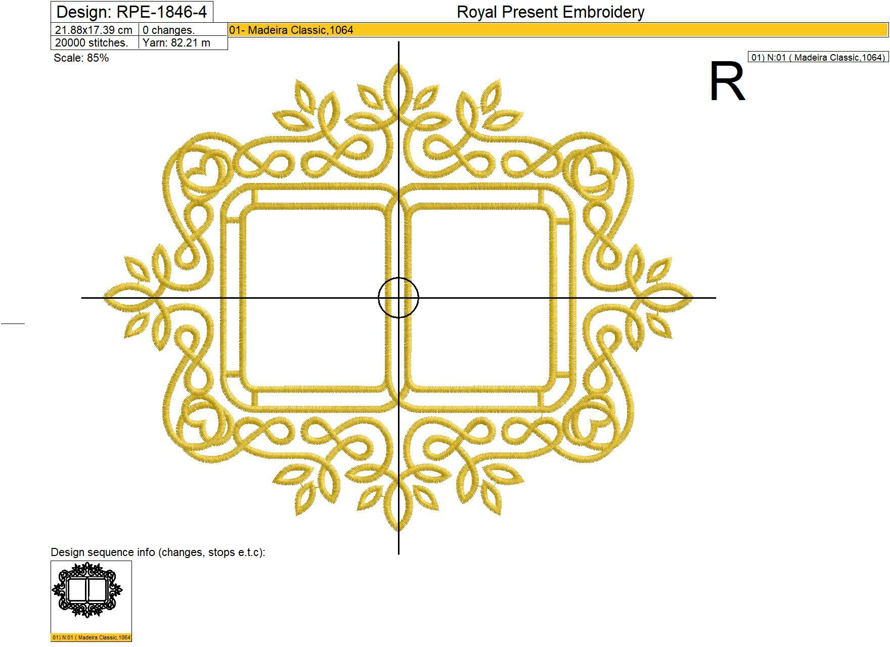 Double Heirloom Frame Machine Embroidery Design - 4 sizes