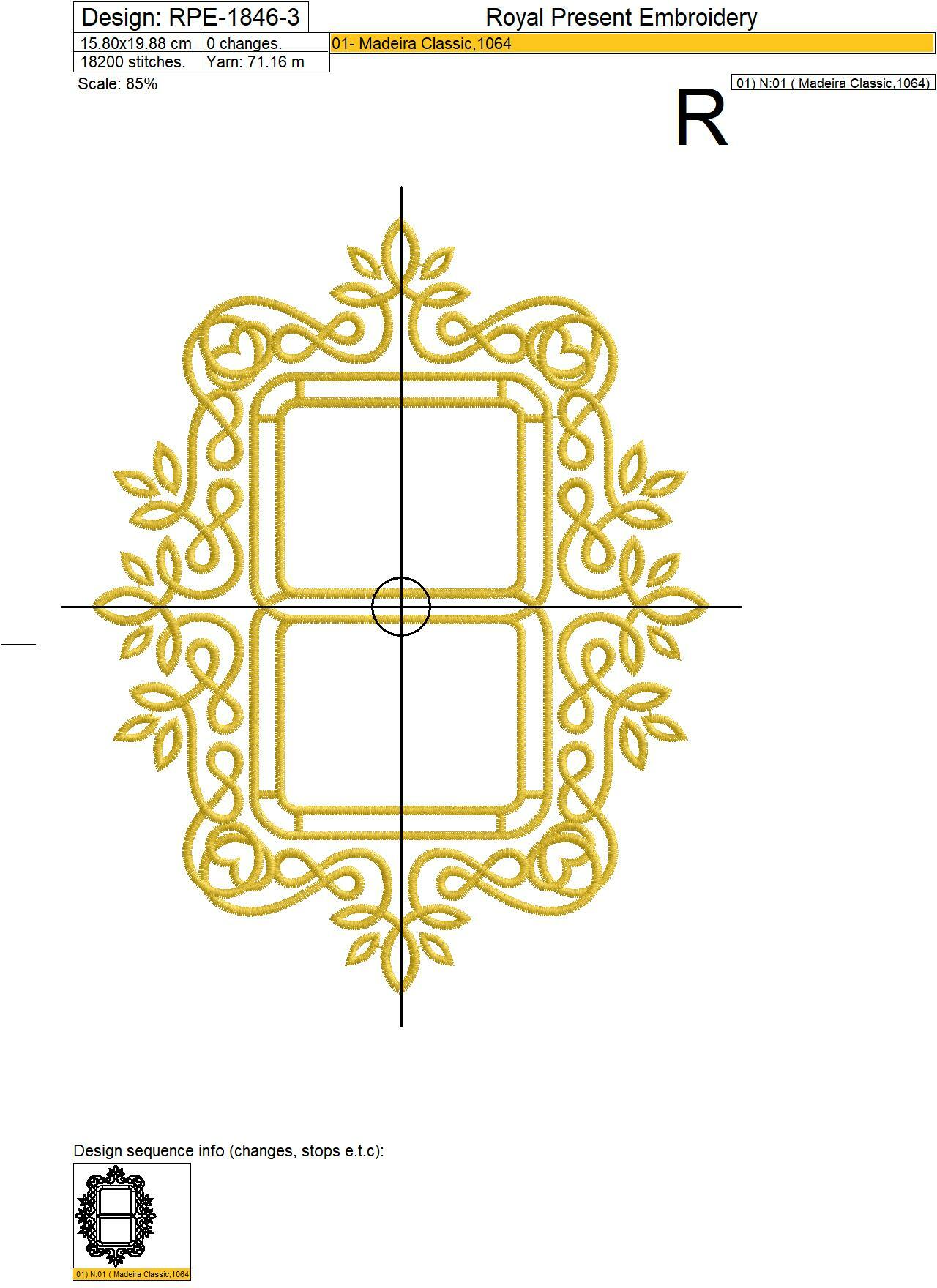 Double Heirloom Frame Machine Embroidery Design - 4 sizes