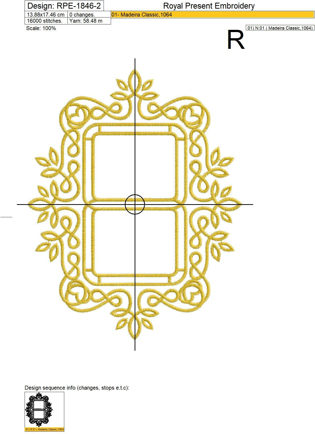 Double Heirloom Frame Machine Embroidery Design - 4 sizes